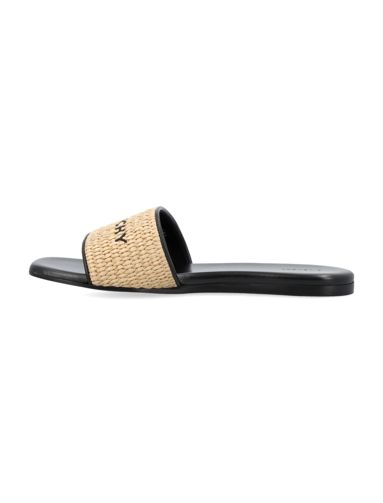 Shop Givenchy 4g Flat Raffia Shoes In Natural Black