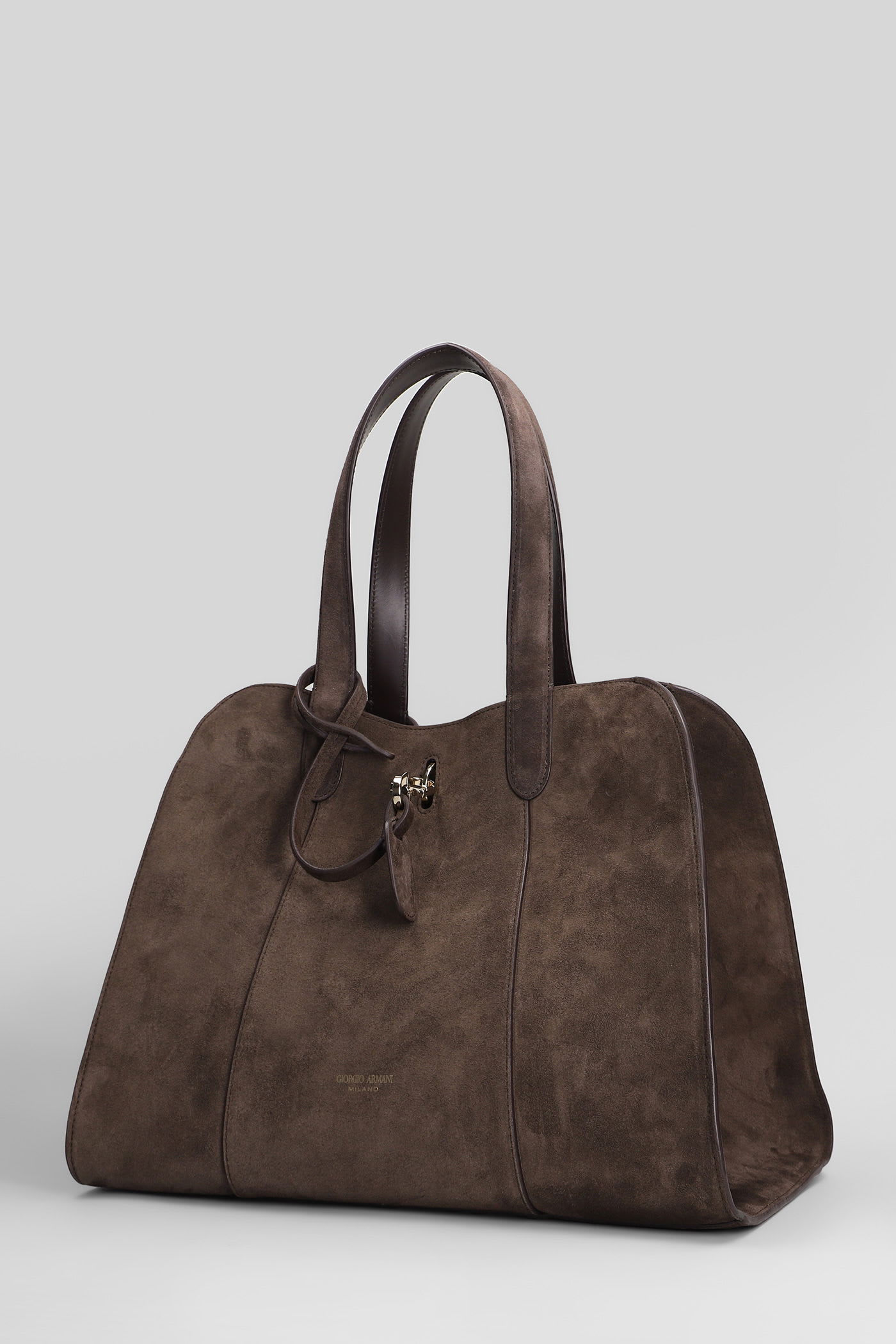 Giorgio Armani Tote In Brown Suede In Brown