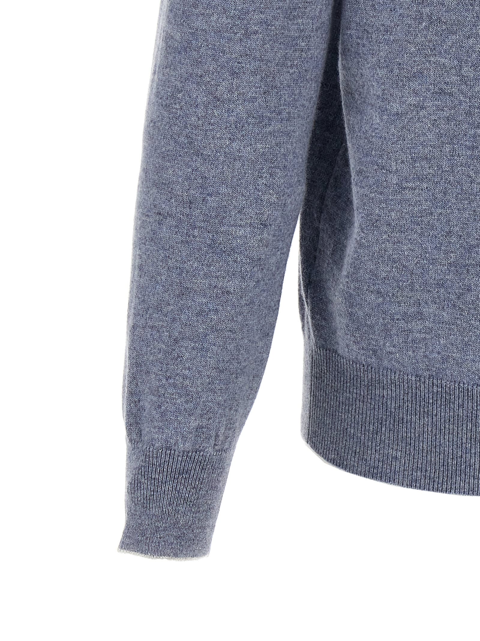 Shop Brunello Cucinelli Cashmere Turtleneck Sweater In Light Blue