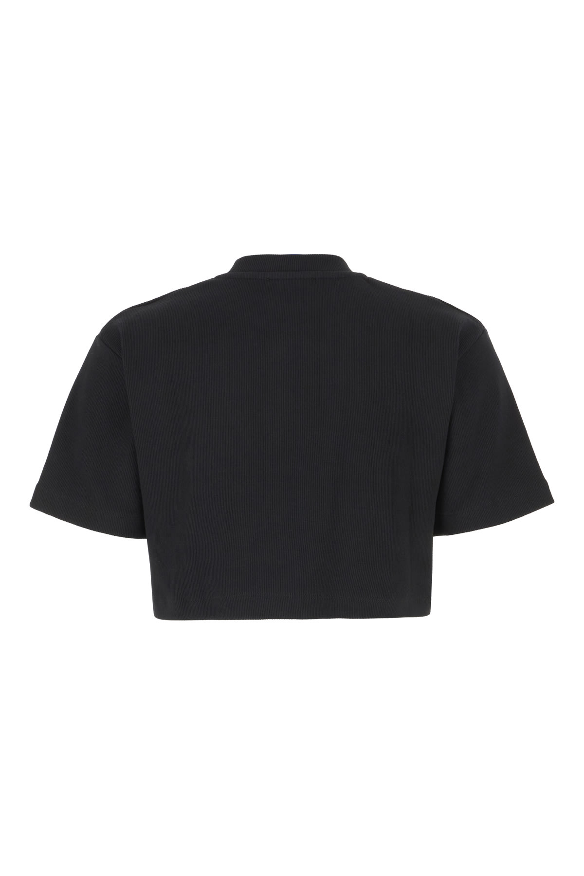 Shop Off-white Black Stretch Cotton T-shirt In Black White