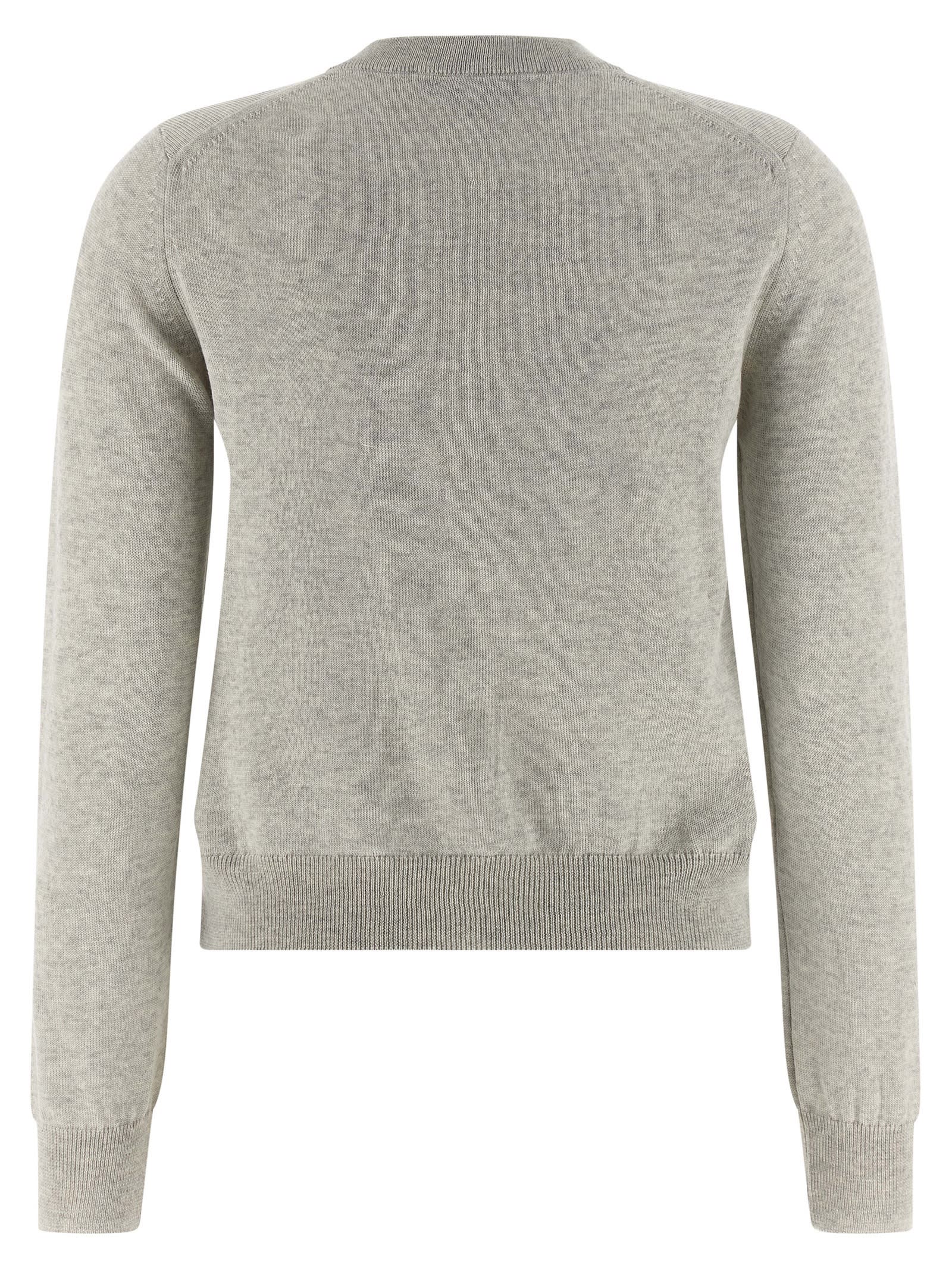 Maison Kitsuné Baby Fox Cardigan In Gray