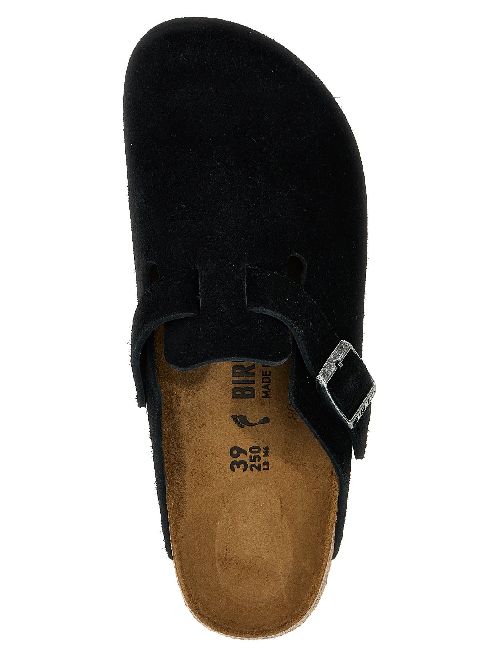 Birkenstock Boston Shearling Suede Slippers In Animal Print