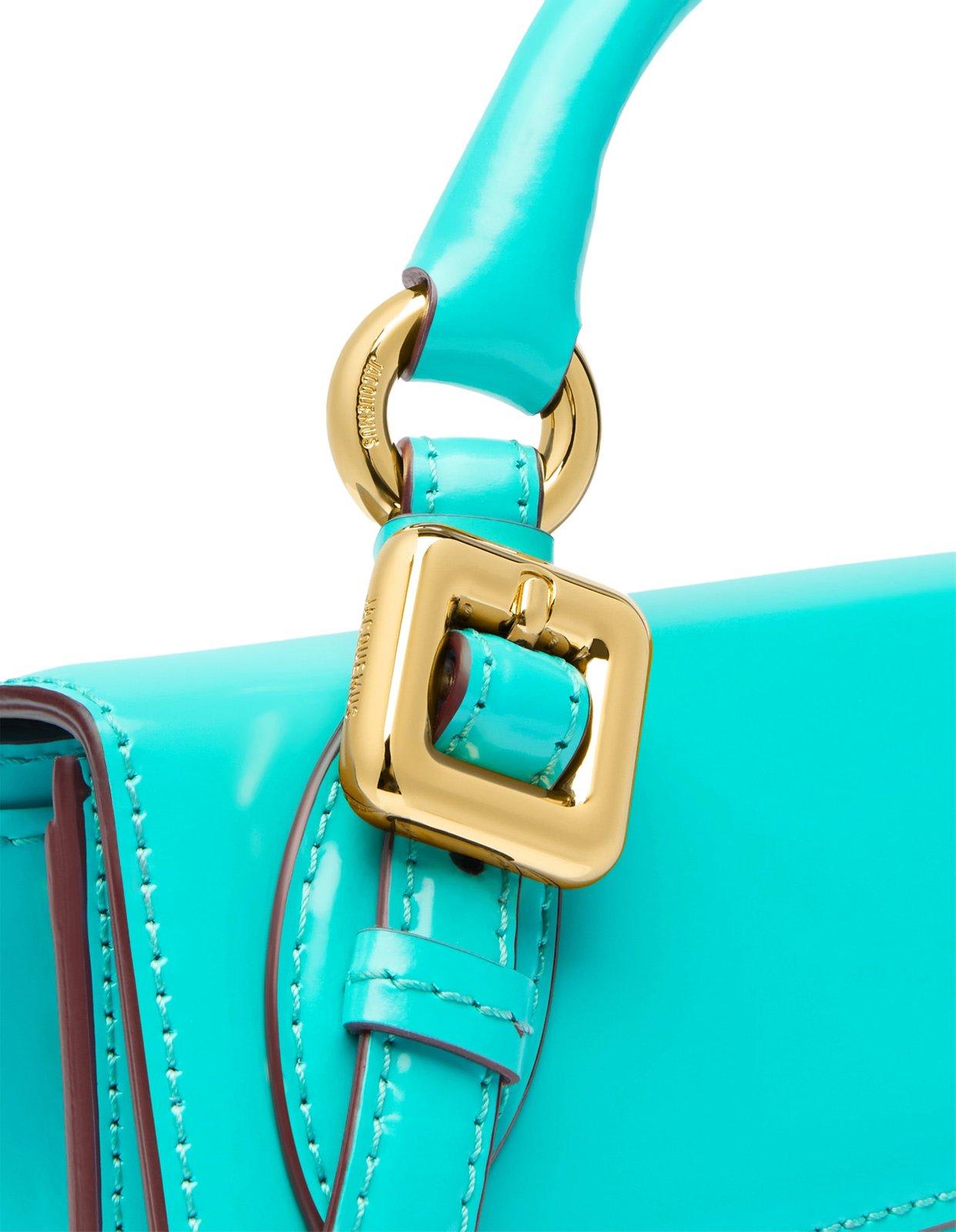 Shop Jacquemus Long Signature Buckled Handbag In Clear Blue