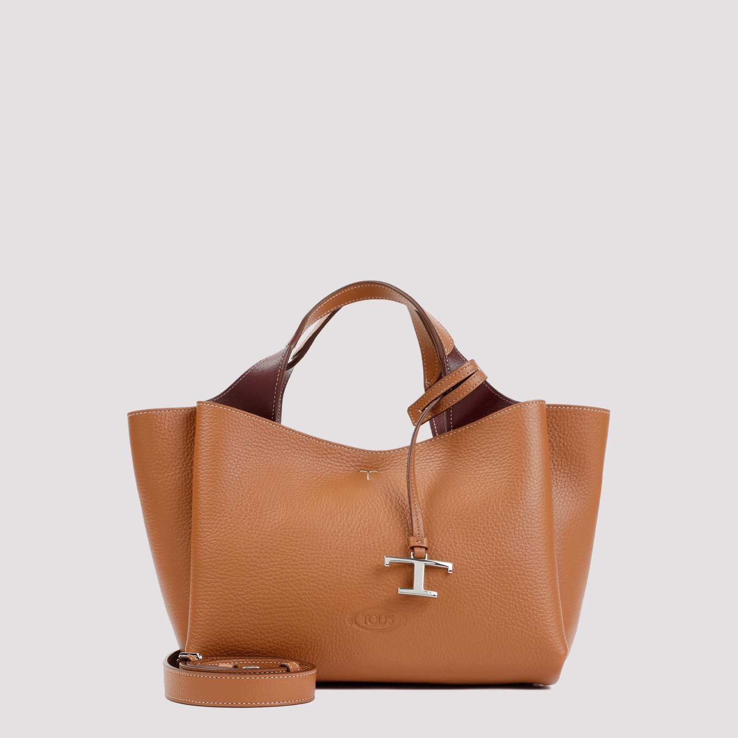 TOD'S BAULETTO SACCA GRAINED LEATHER BAG 