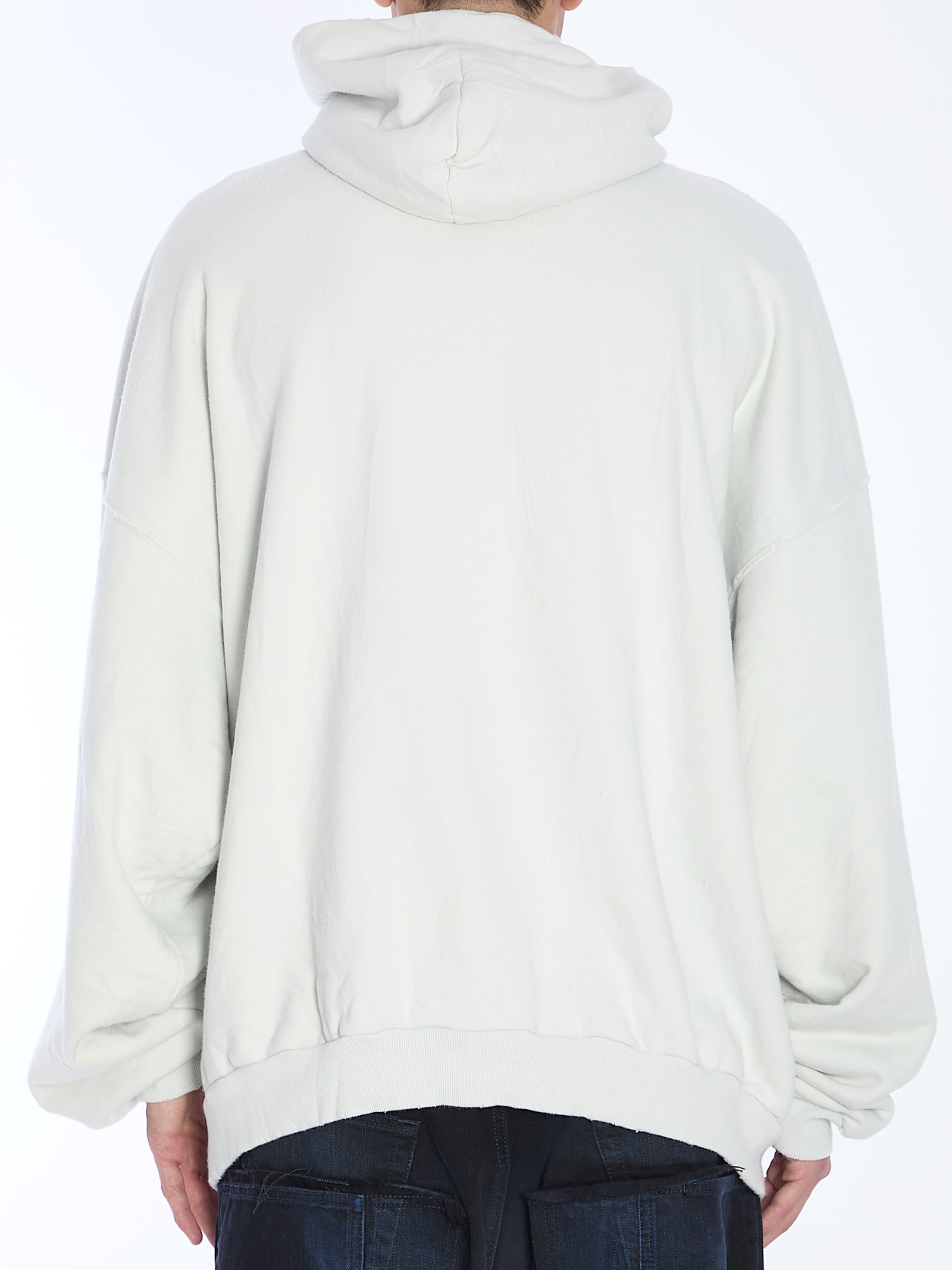 Shop Balenciaga Planet Earth Hoodie In White