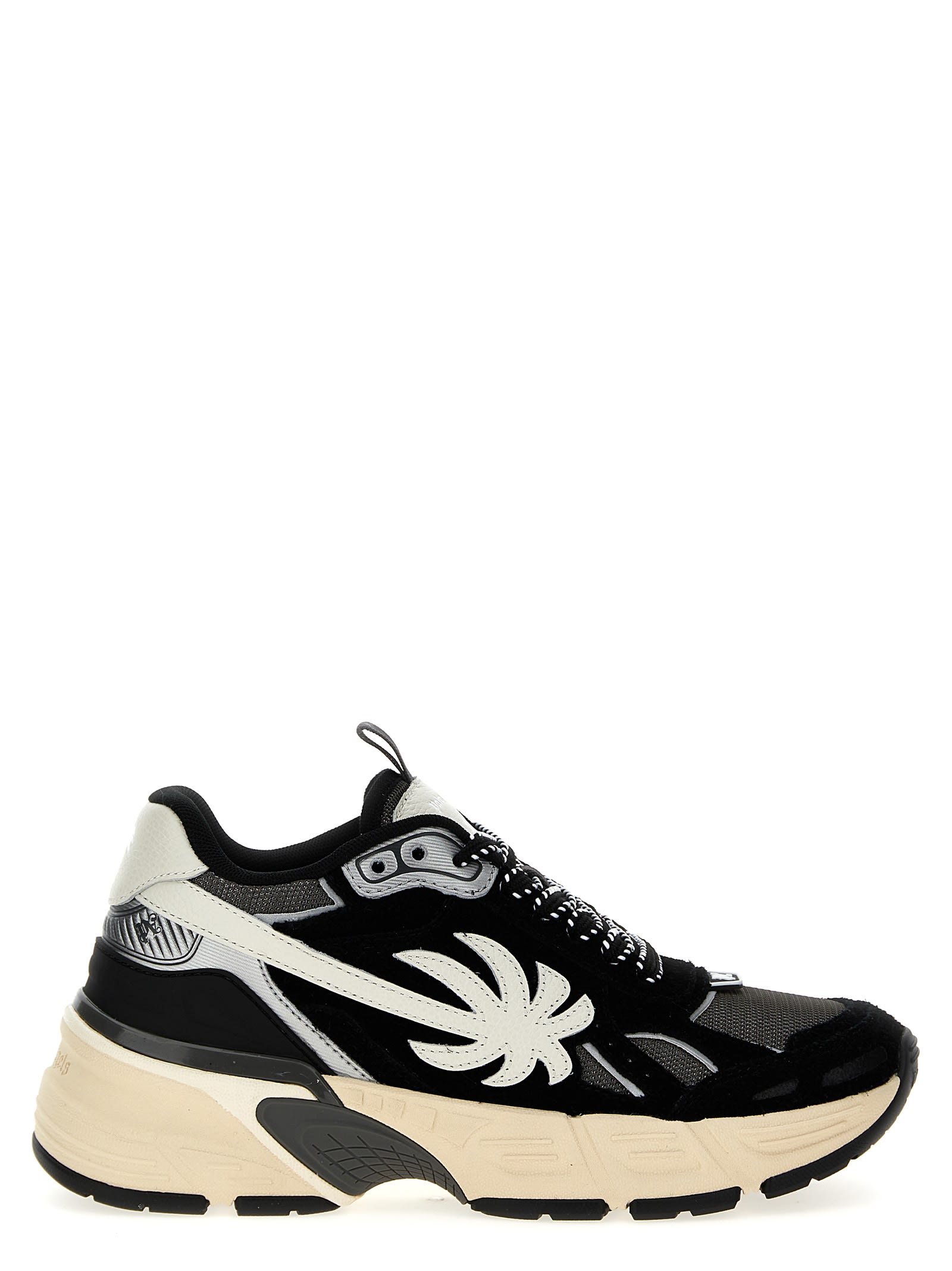 Shop Palm Angels The Palm Runner Sneakers In White/black