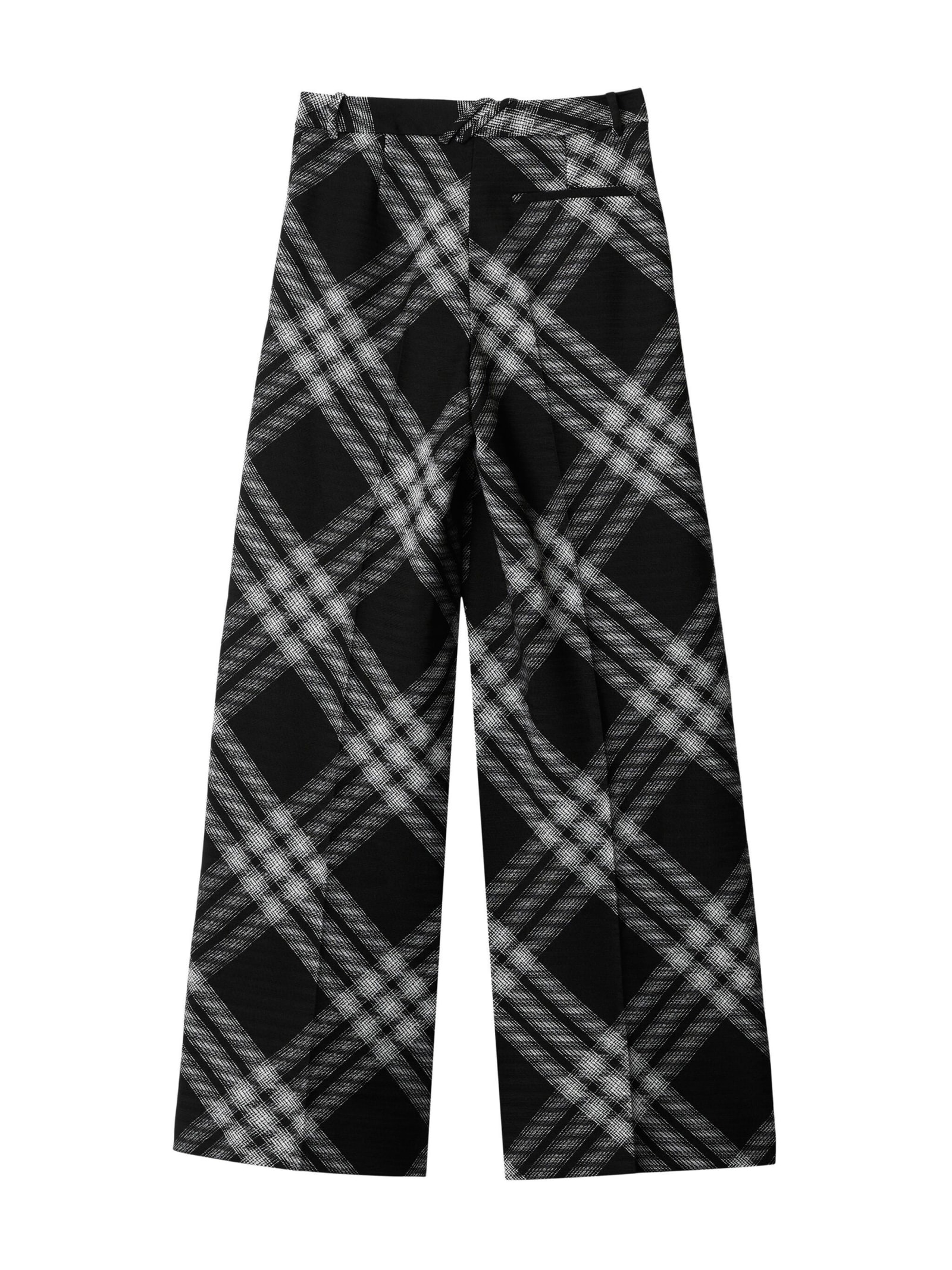 Shop Burberry Sp24-tr-giu-039 W Trousers In Monochrome Ip Check