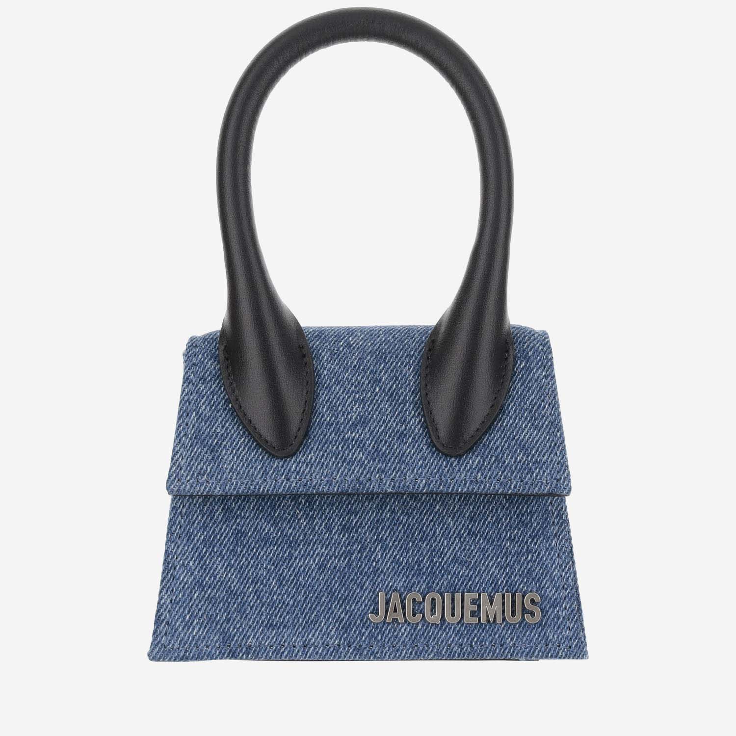 Shop Jacquemus Chiquito Homme Denim Mini Bag In Blue