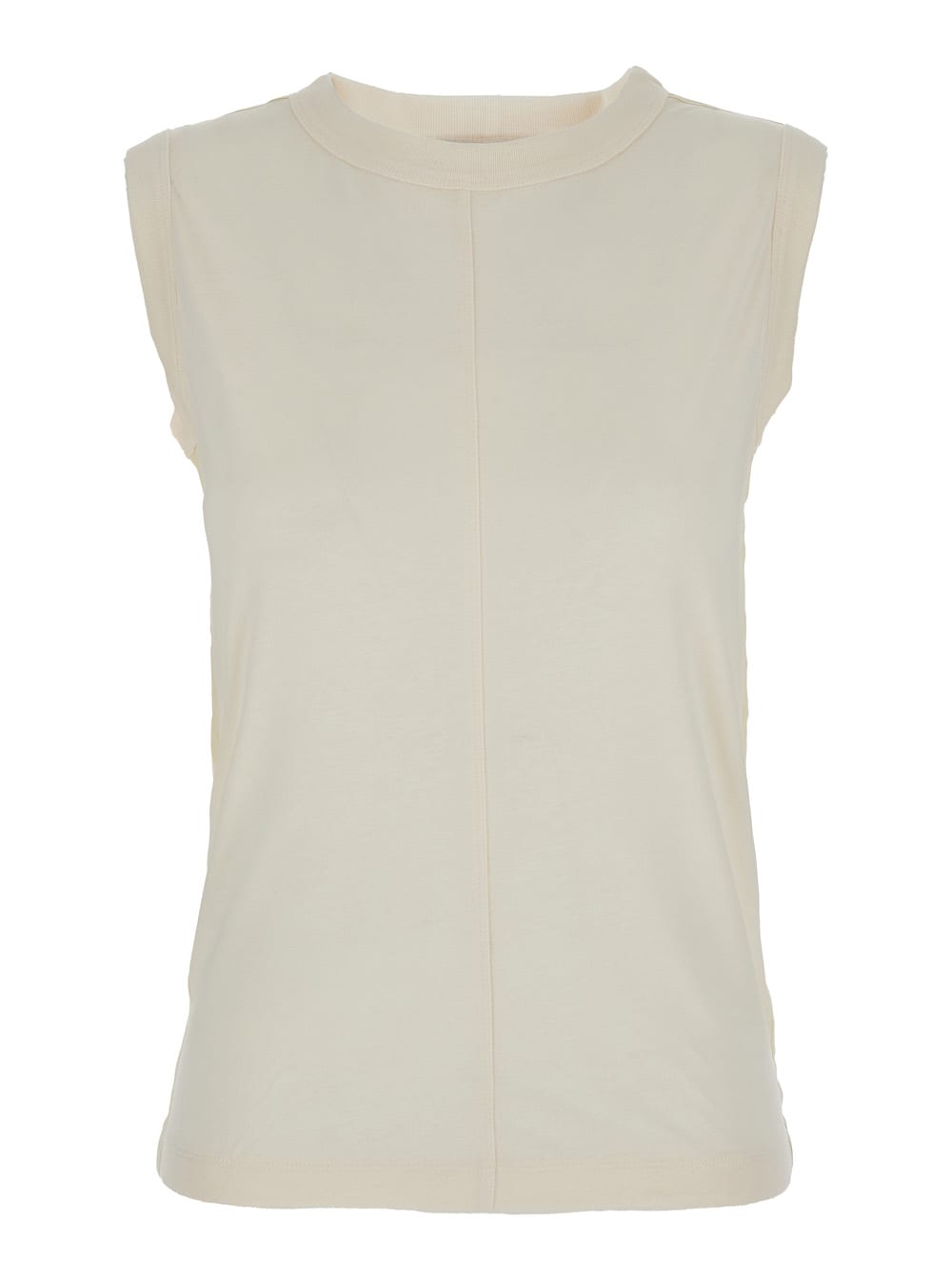 Phoebe Philo White Crewneck Sleeveless Tank Top In Cotton Woman