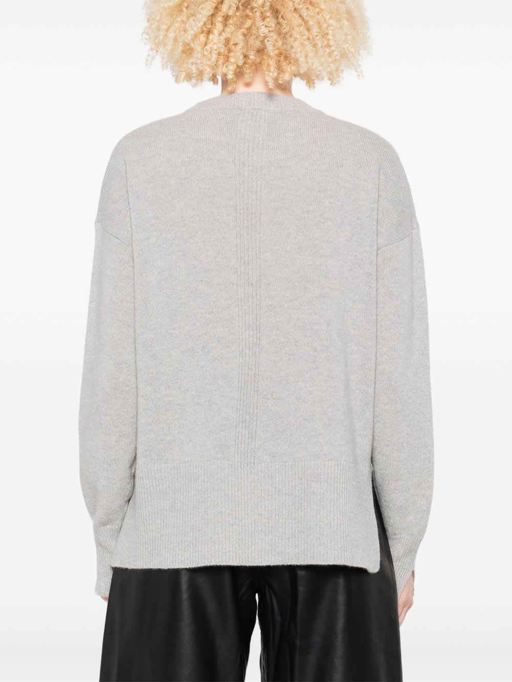 Roberto Collina Gray Cashmere And Wool Blend Sweater In Gray