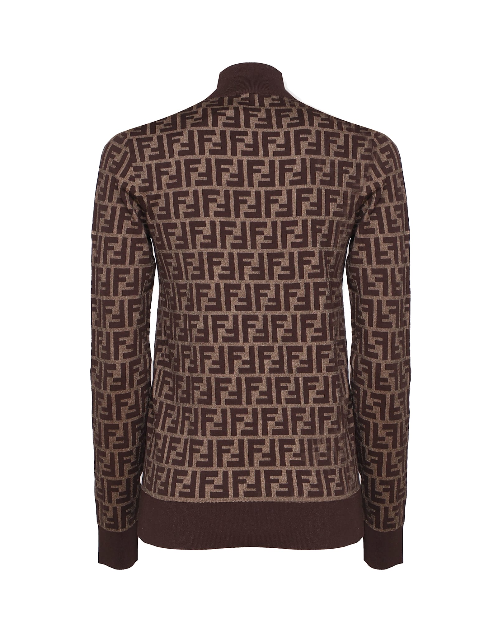 Shop Fendi Cotton Ff Sweater In Tobacco