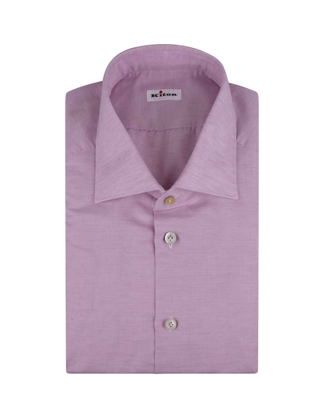 Shop Kiton Pink Cotton And Linen Shirt In Rosa