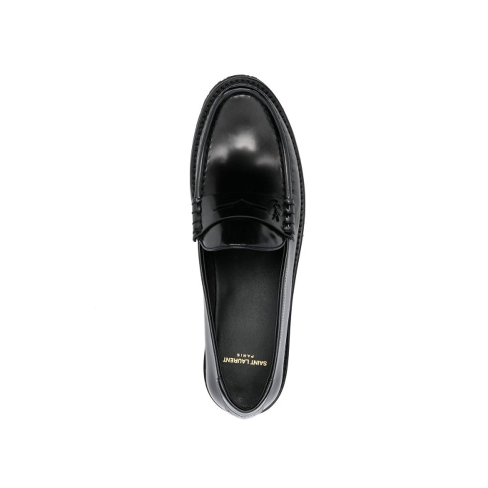 Shop Saint Laurent Oxford Leather Loafers In Black