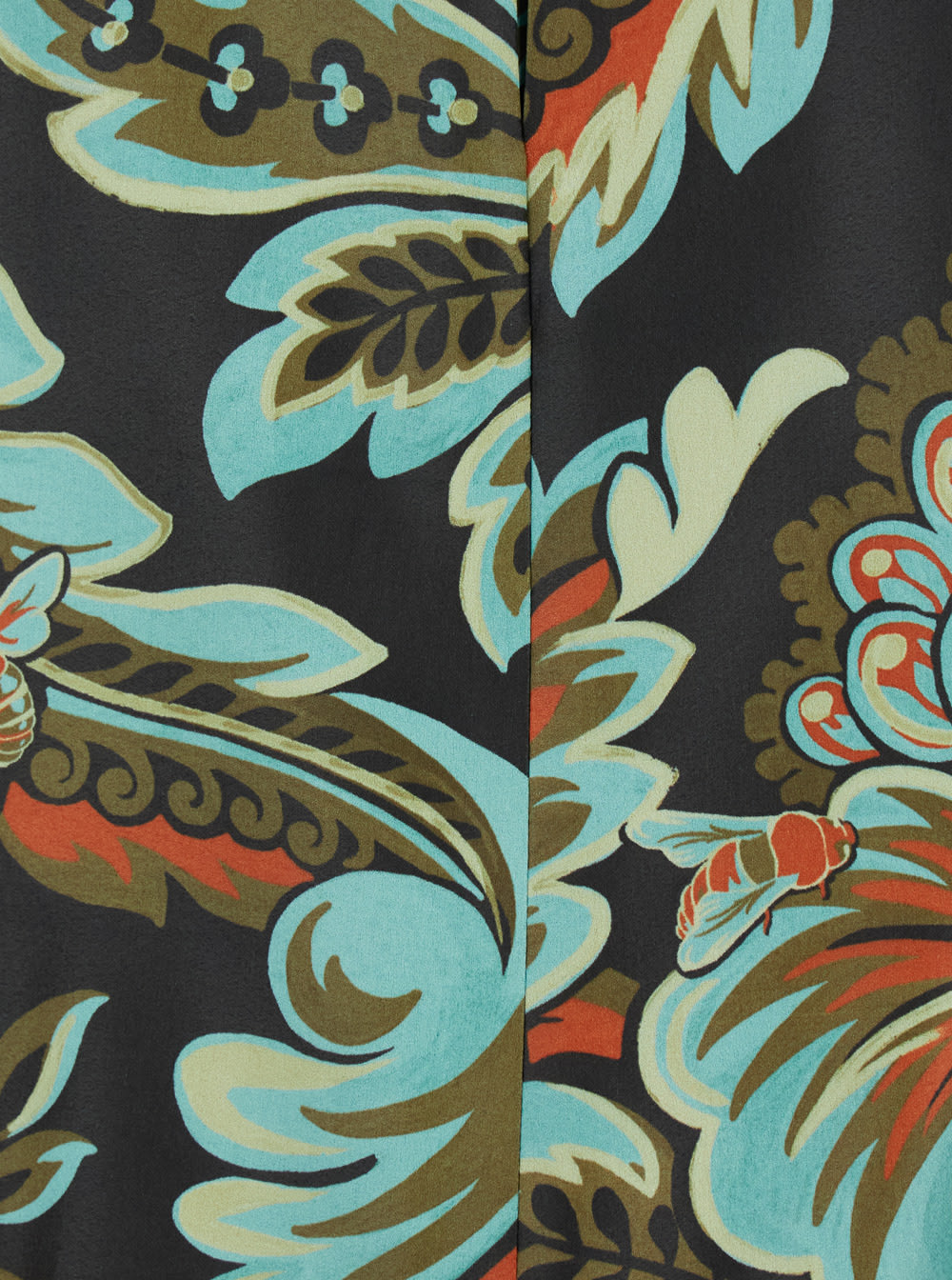 Etro Floral Asymmetric Wrap Skirt In Green Multi In Black