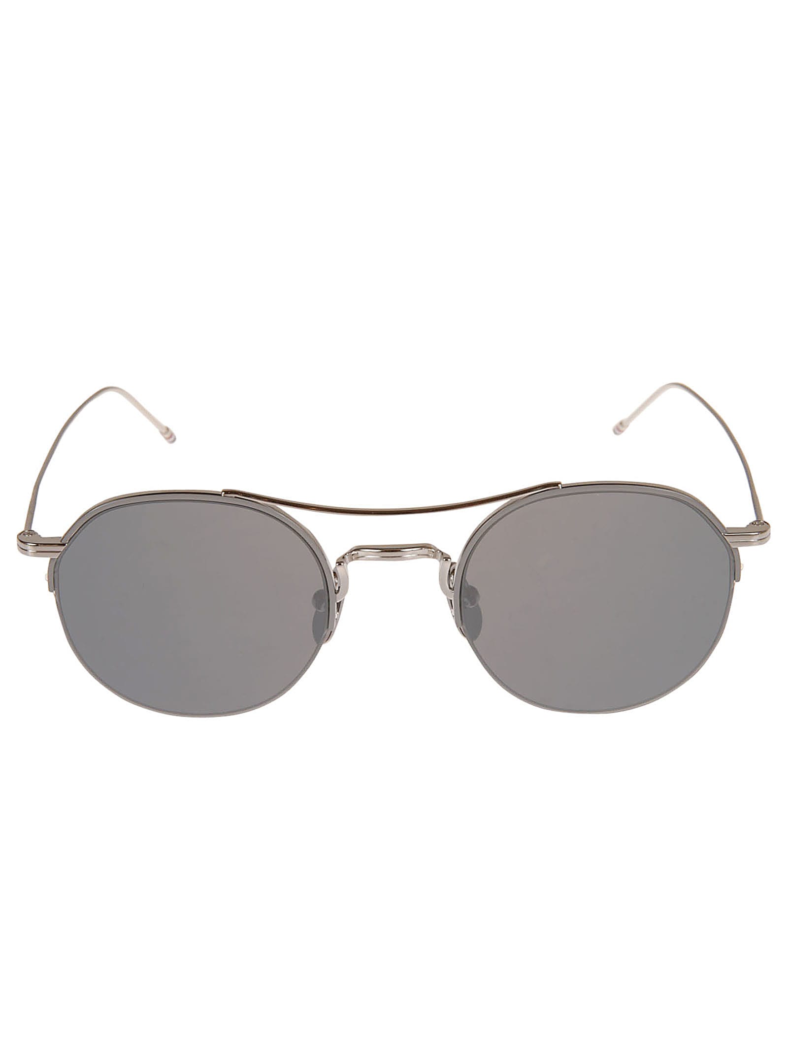 Dita Round Frame W/ Top Bar Sunglasses In Silver