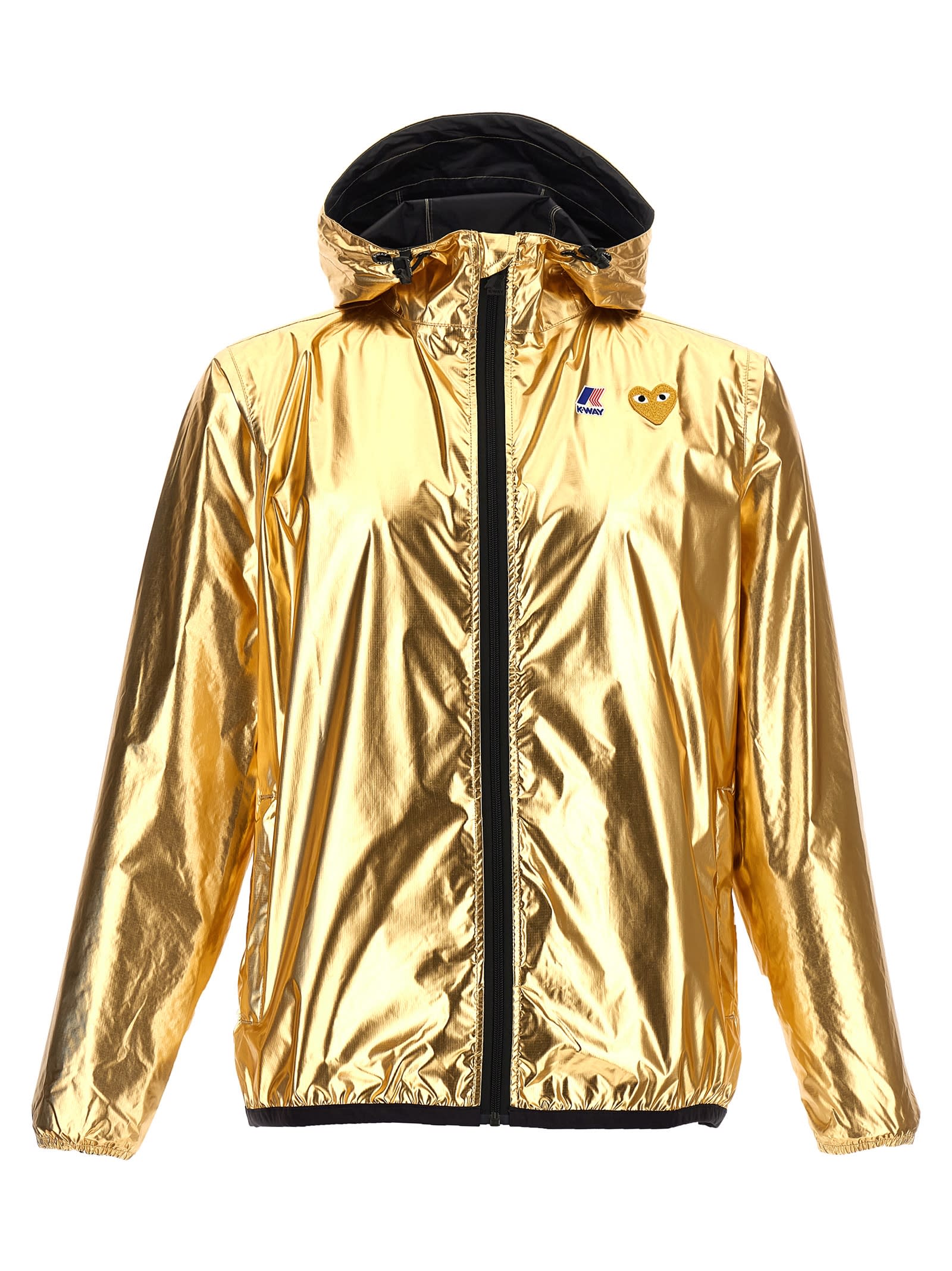 Shop Comme Des Garçons Play X K-way Jacket In Gold