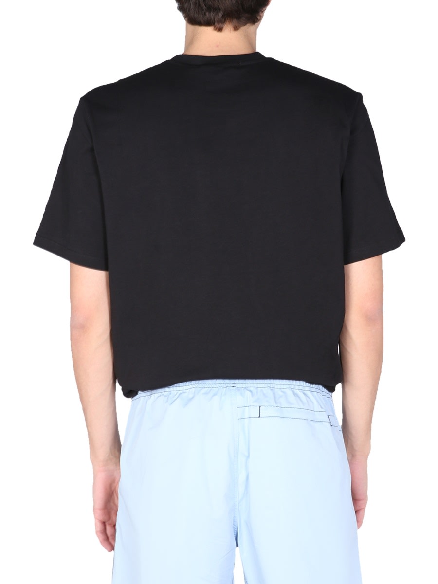 Shop Msgm T-shirt With Logo Box In Black