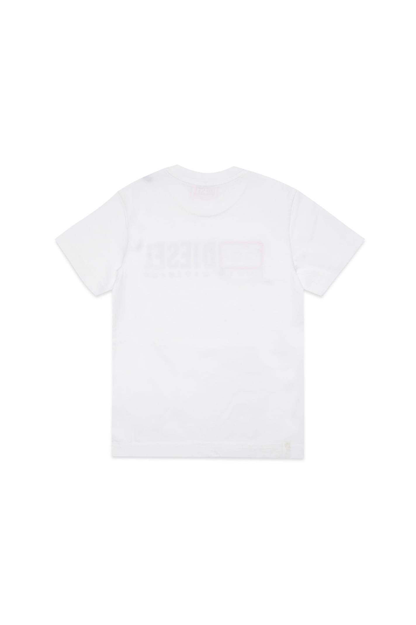 Shop Diesel Tinydivstroyed T-shirt  T-shirt With Breaks And Logo In White