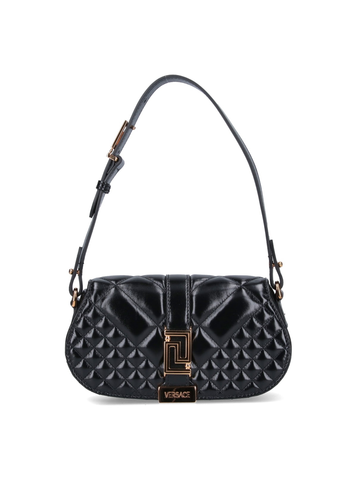 Shop Versace Mini Bag Greca Goddess In Black