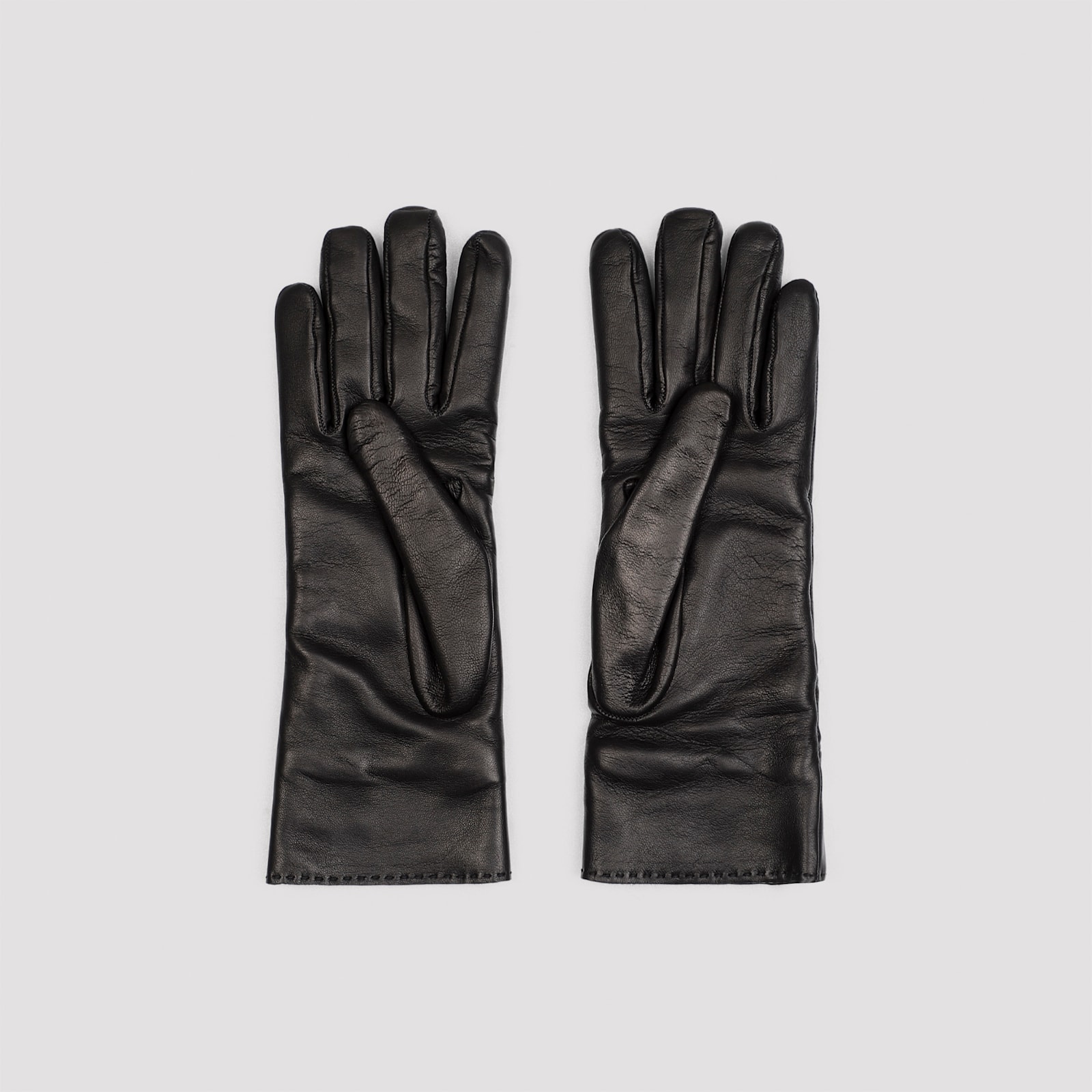 Shop Saint Laurent Ysl Rivet Gloves In Black