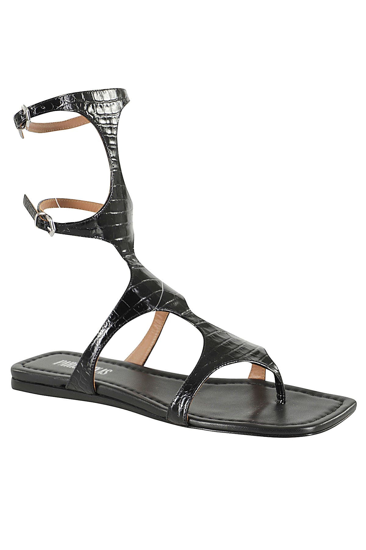 Shop Paris Texas Uma Flat Sandal In Carbone