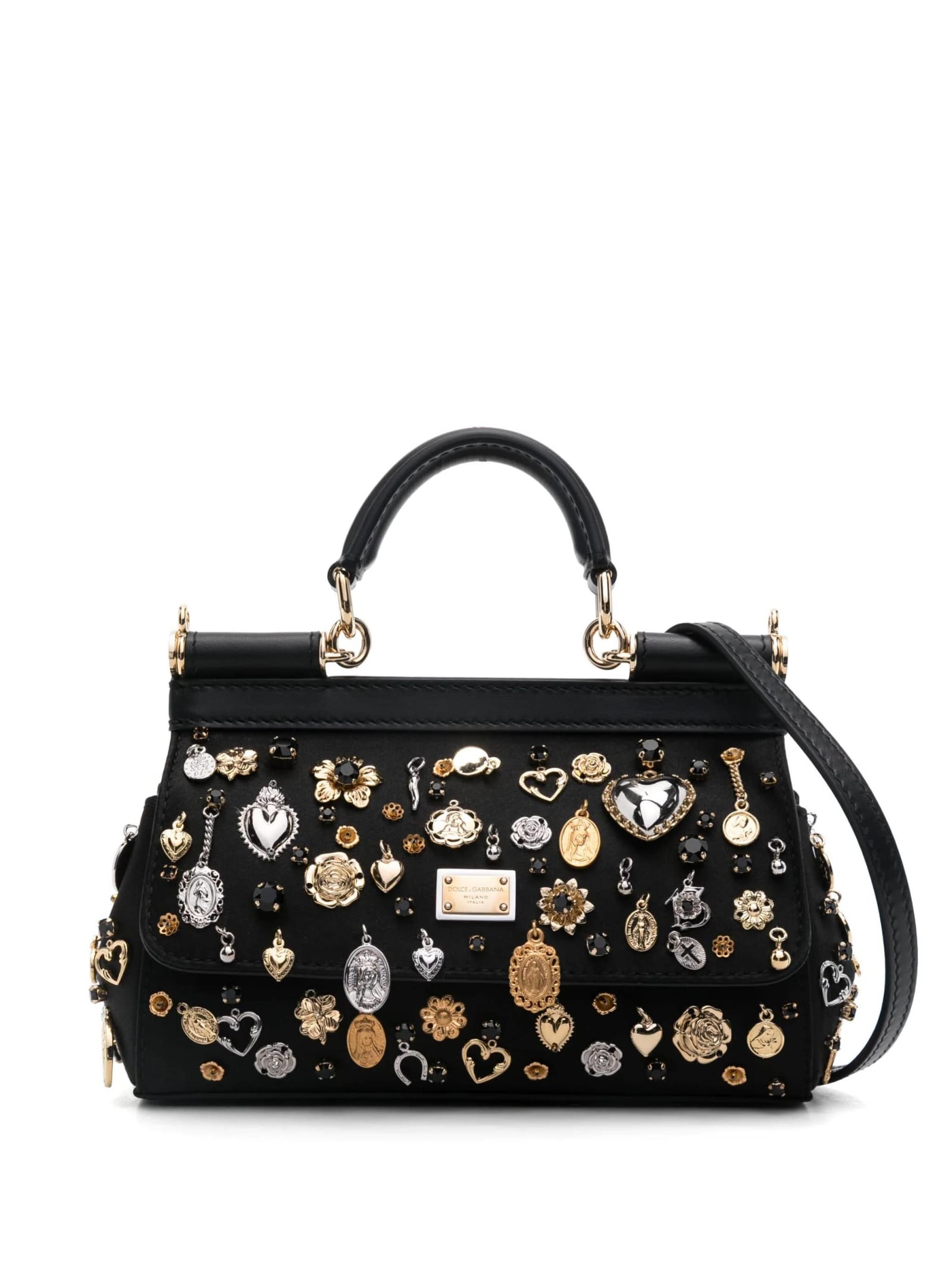 Shop Dolce & Gabbana Sicily In Raso In Nero Multic