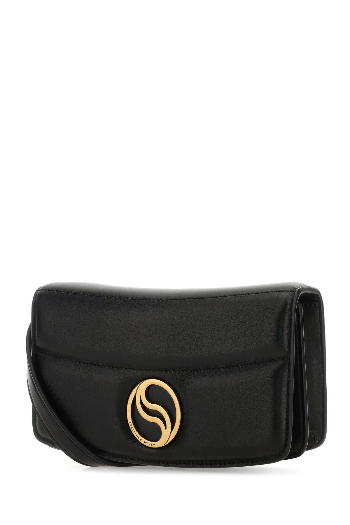 Stella Mccartney Black Alter Mat Mini S-wave Wallet In 1000