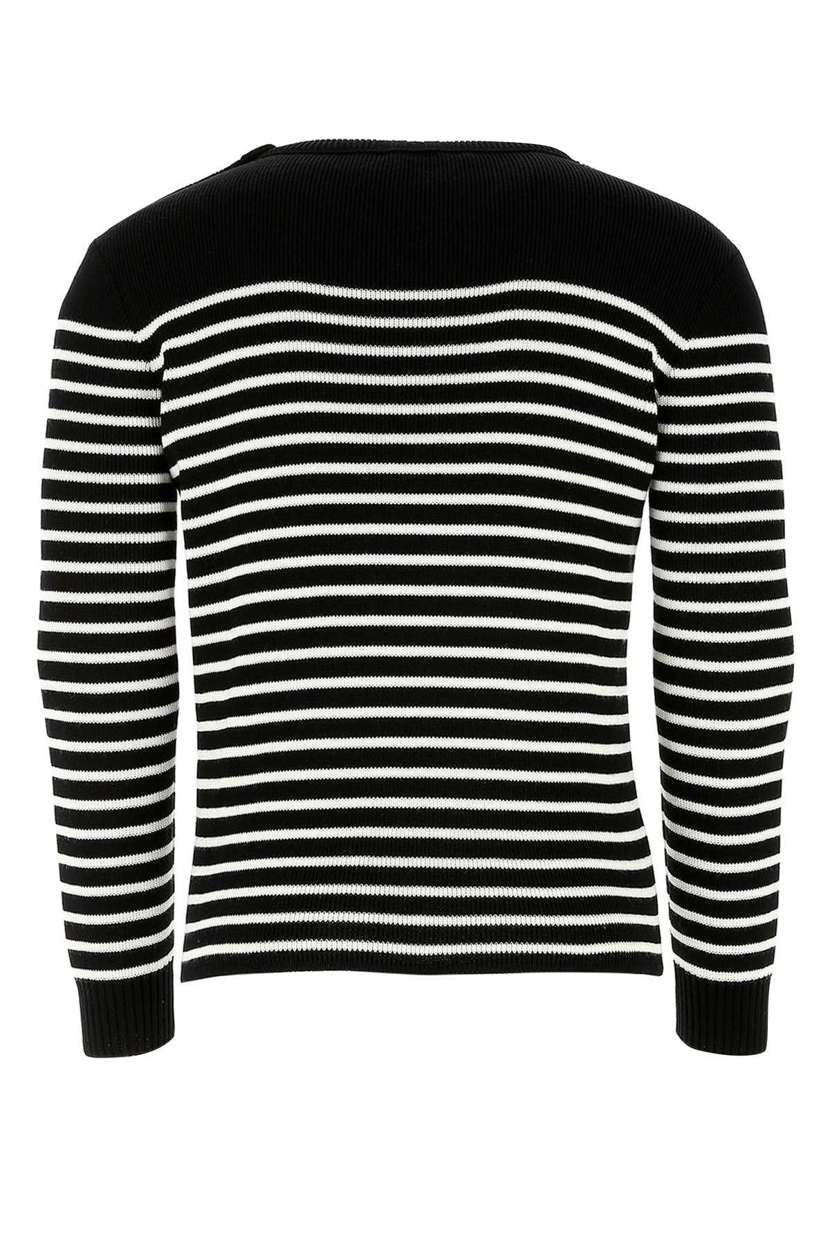 Saint Laurent Embroidered Cotton Blend Sweater In 1095