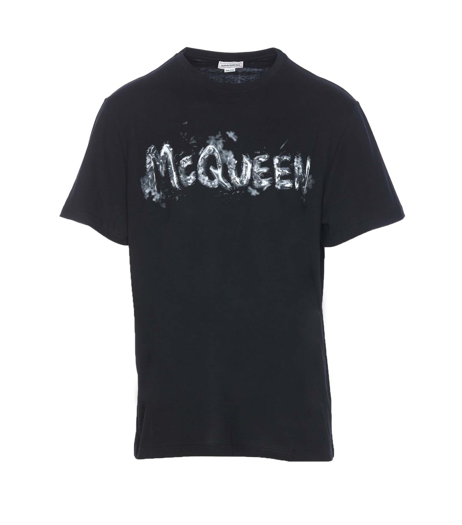 Shop Alexander Mcqueen Mcqueen Graffiti T-shirt In Black/grey