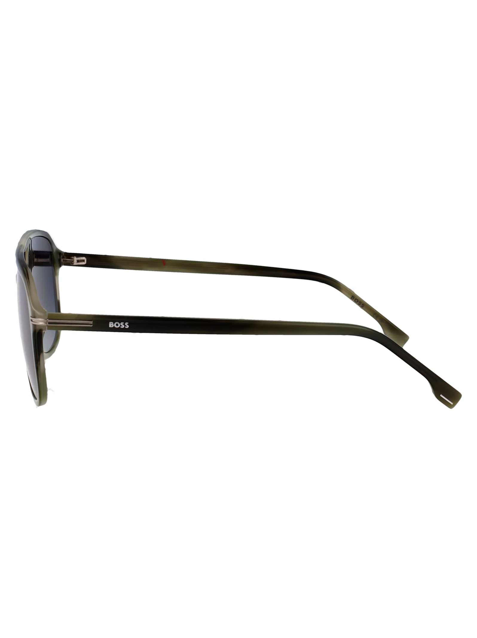 Hugo Boss Boss Green Horn Acetate Sunglasses In Gray