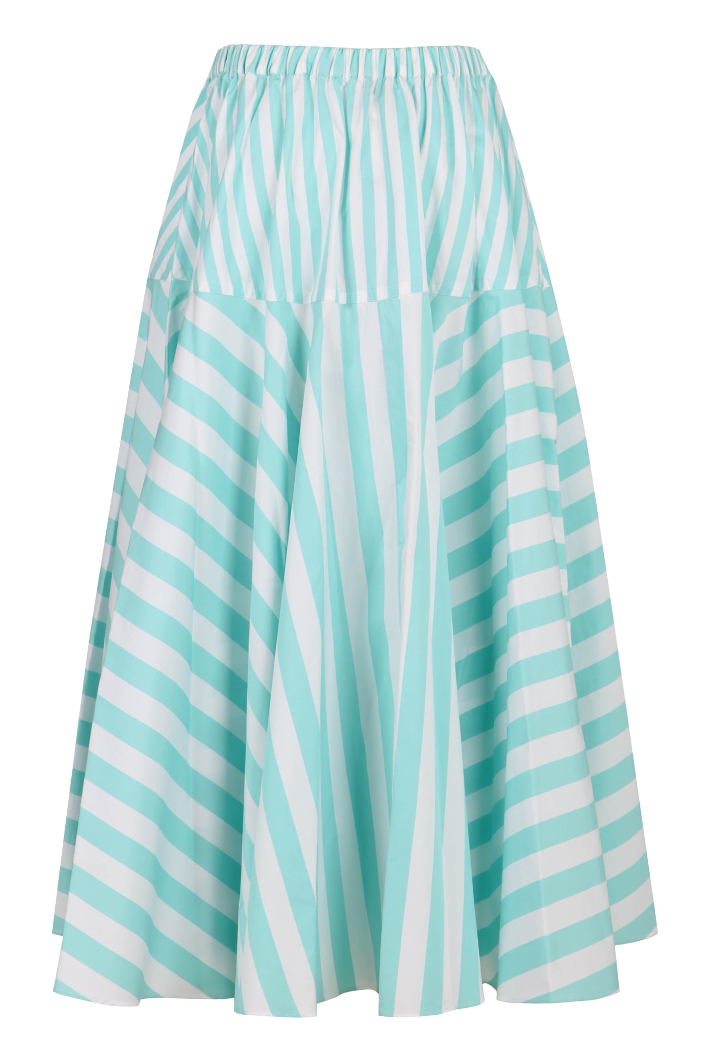 Shop Patou Printed Cotton Skirt In Light Blue