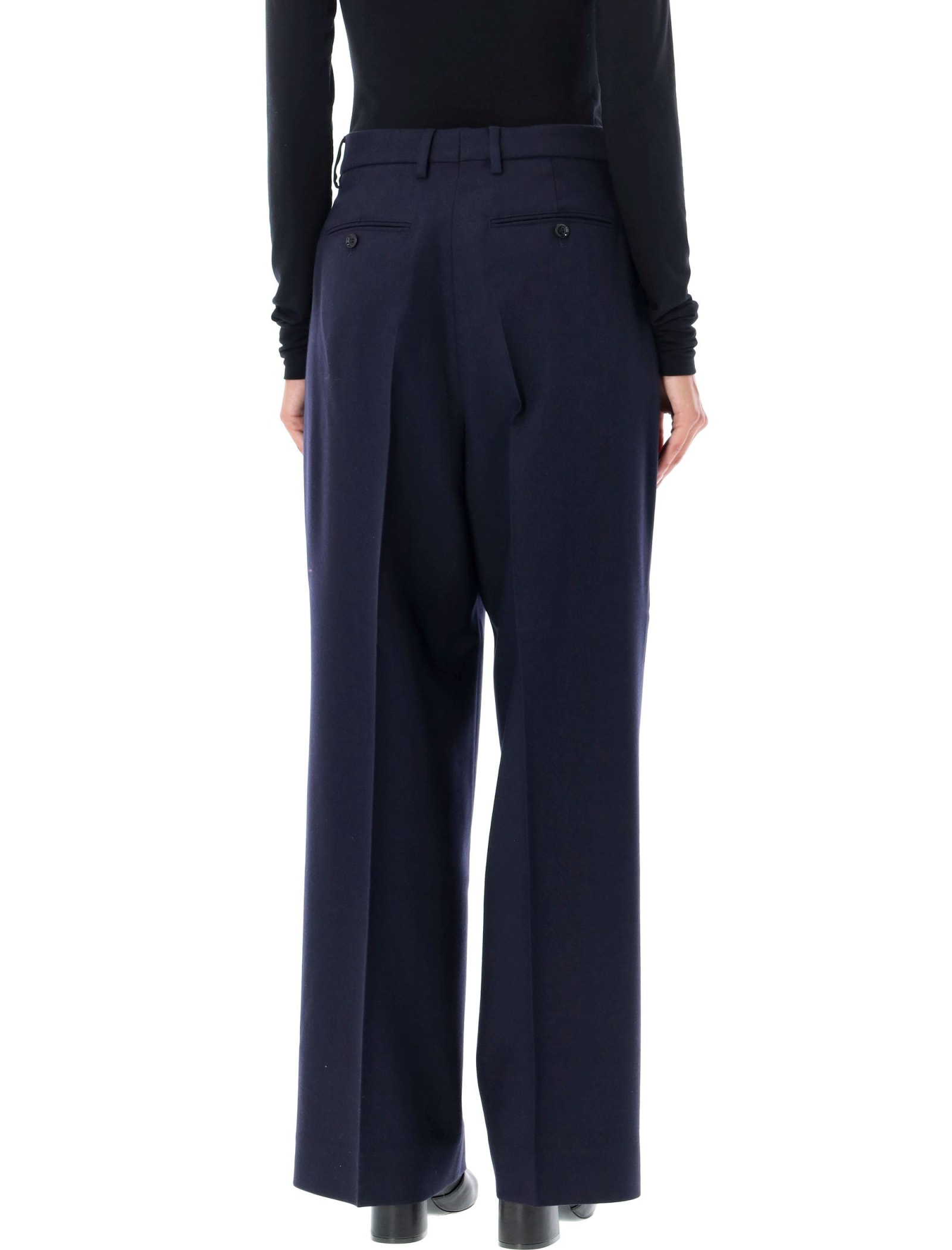 Shop Ami Alexandre Mattiussi Pleated Pant In Navy
