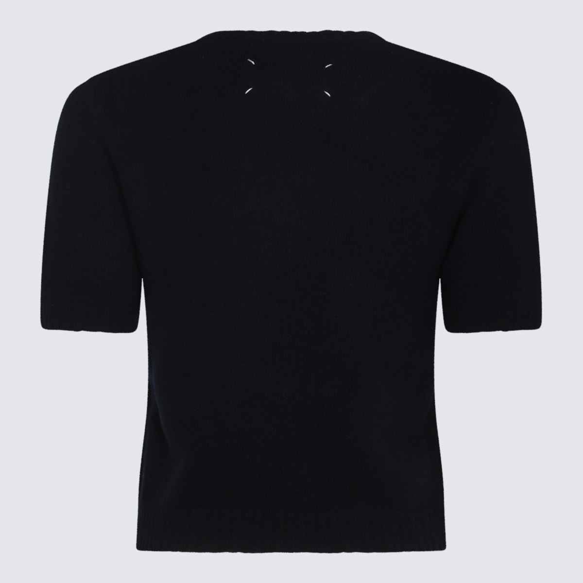 Maison Margiela Navy Blue Wool Crewneck In Blue