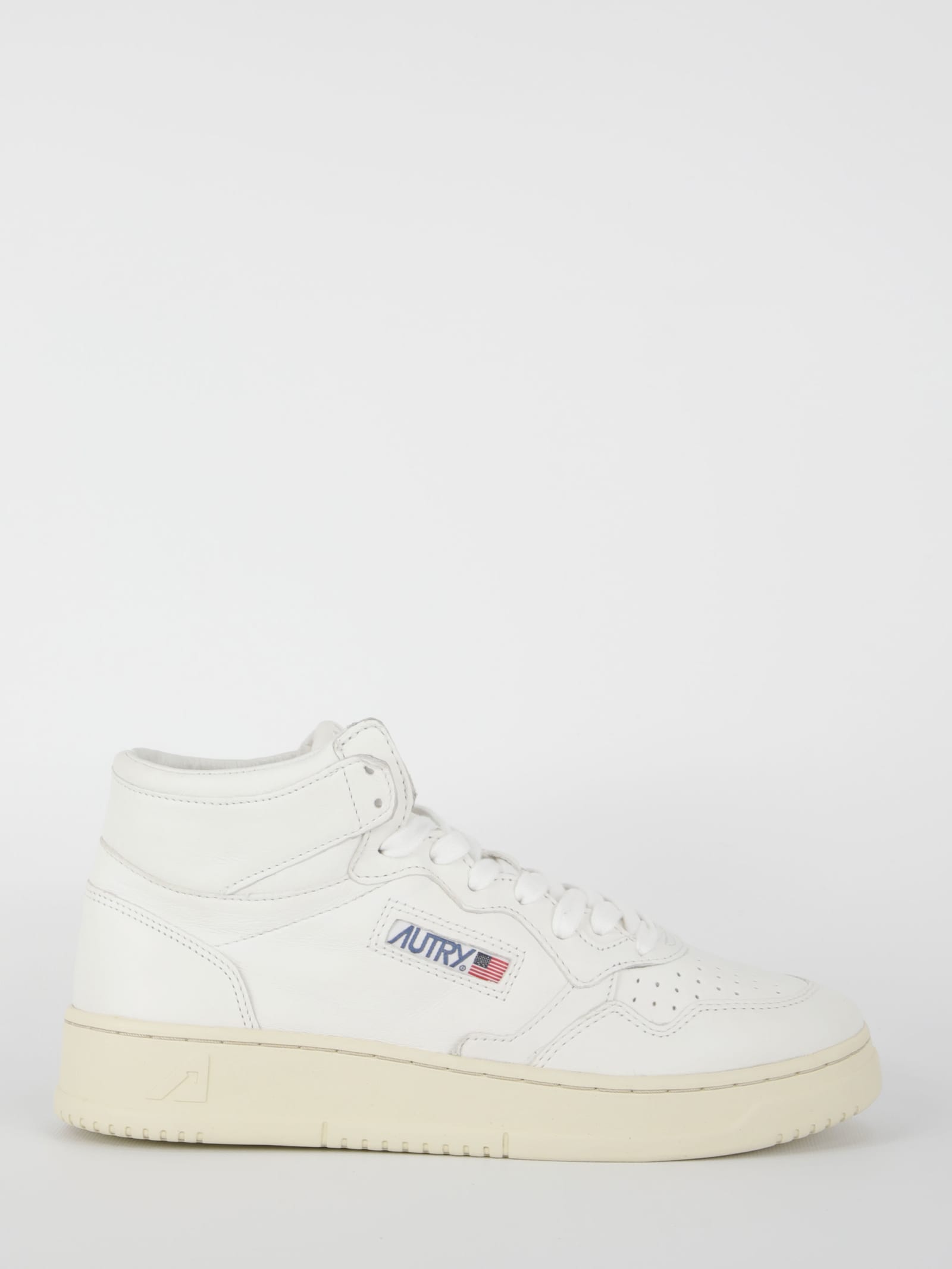 Autry 01 Mid White Sneakers