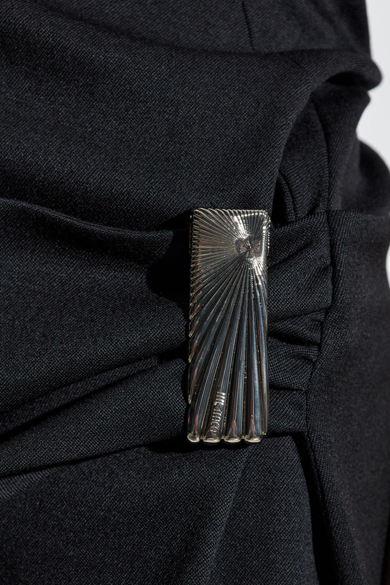 Attico Black Midi Dress In Black