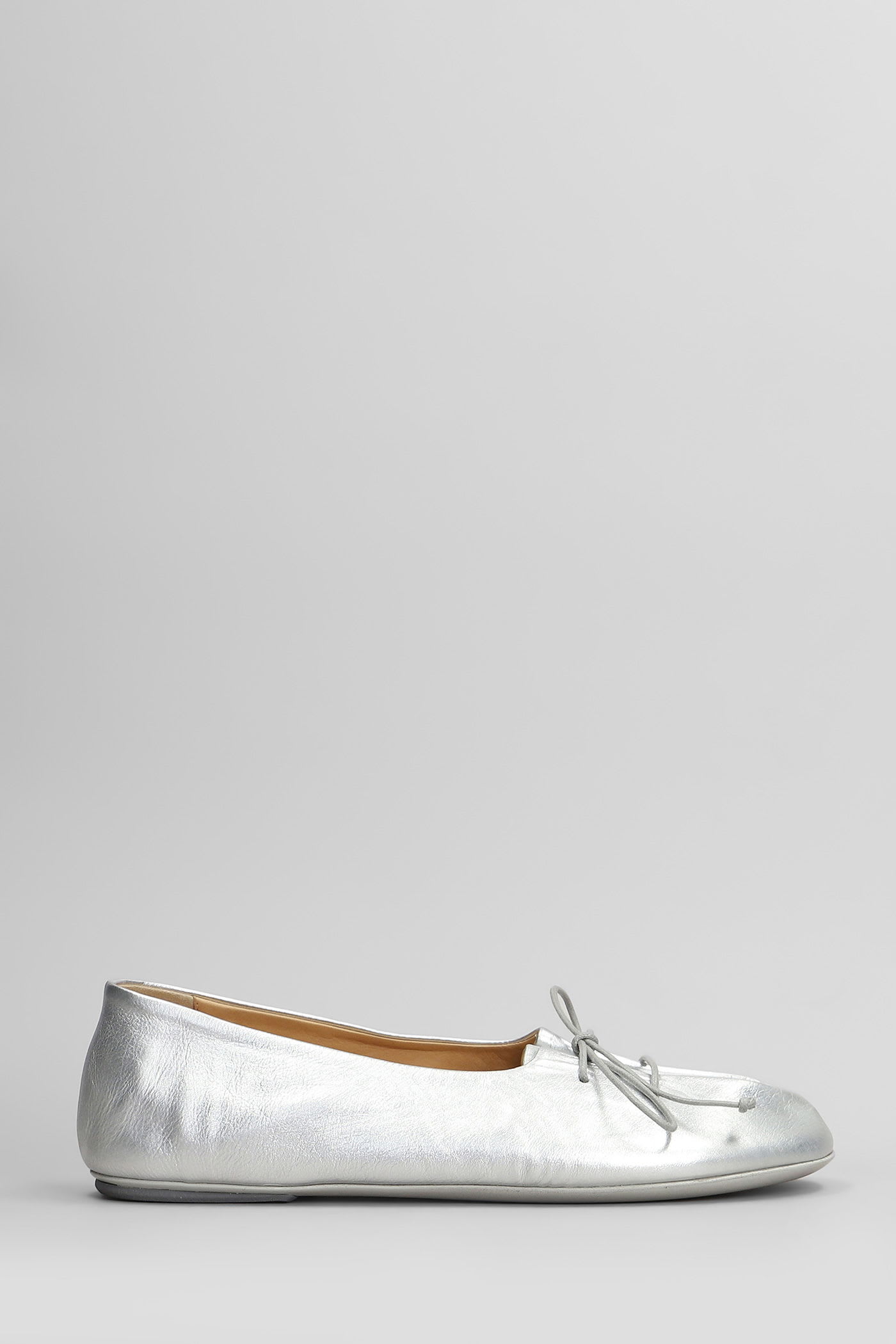 Girella Ballet Flats In Silver Leather
