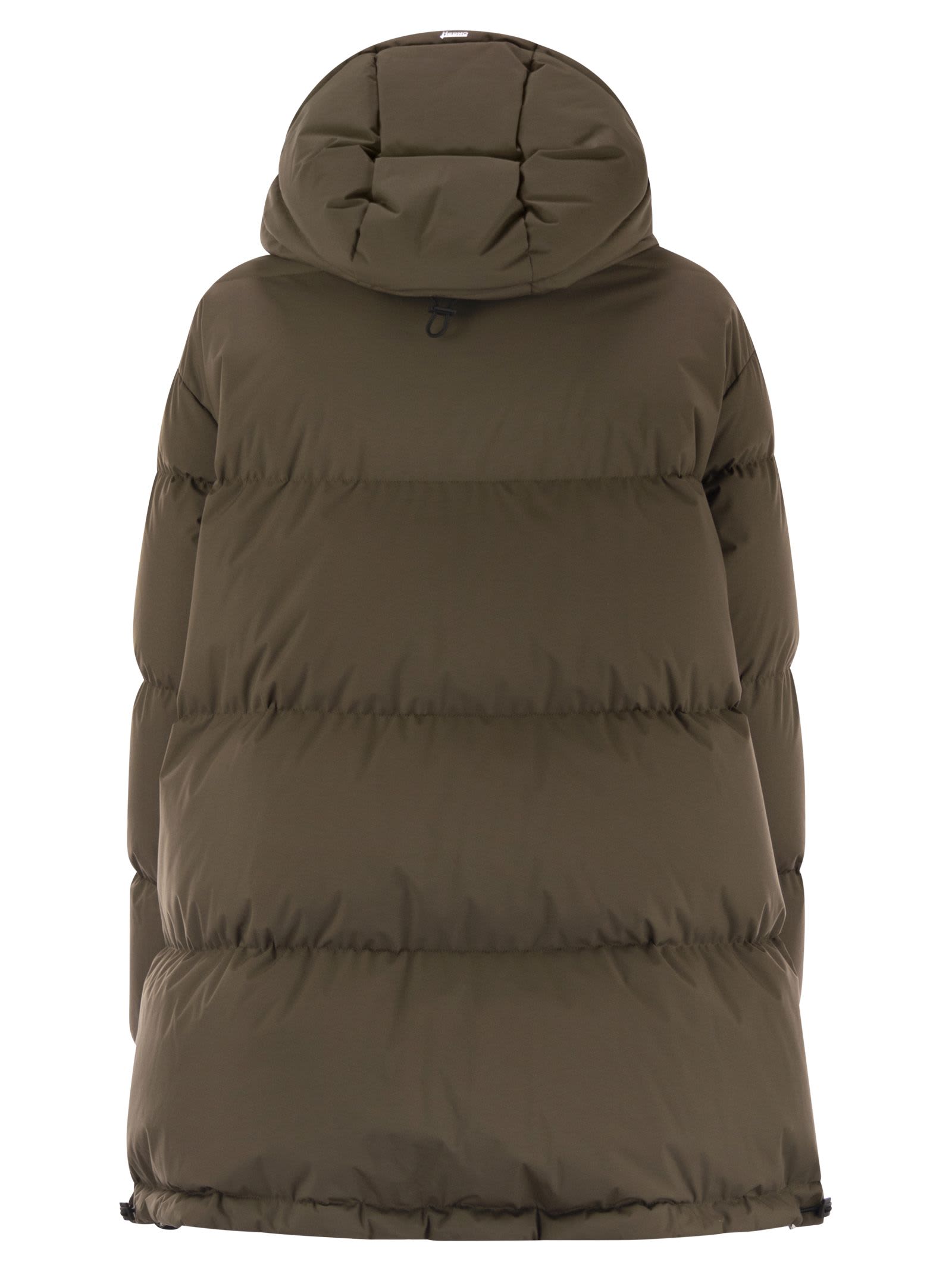 Herno Quilted Down Jacket With Hood And Vents In Green