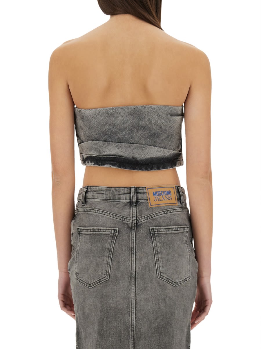 Moschino Denim Top In Grey