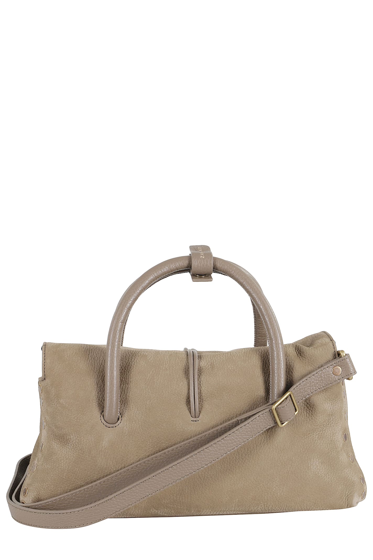 Zanellato Textured Soft Leather Shoulder Bag With Lock Closure In Neutral