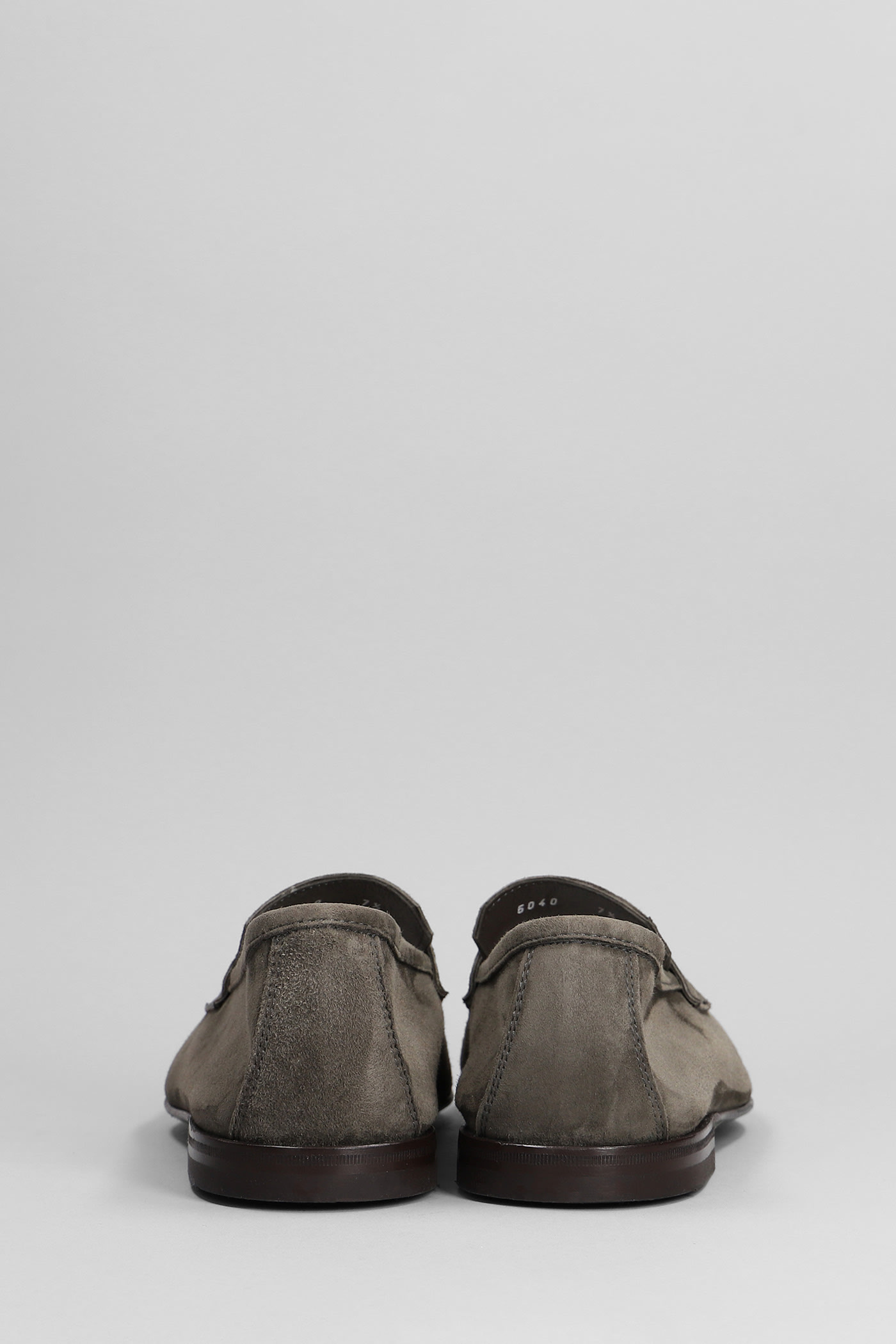 Shop Green George Loafers In Taupe Suede