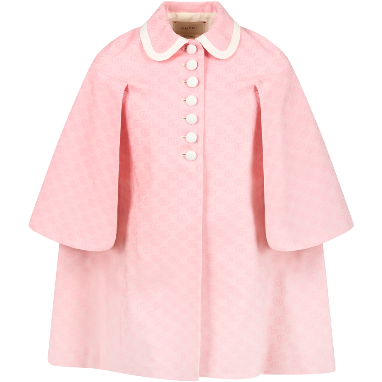 Gucci Pink Cape For Girl With Double Gg