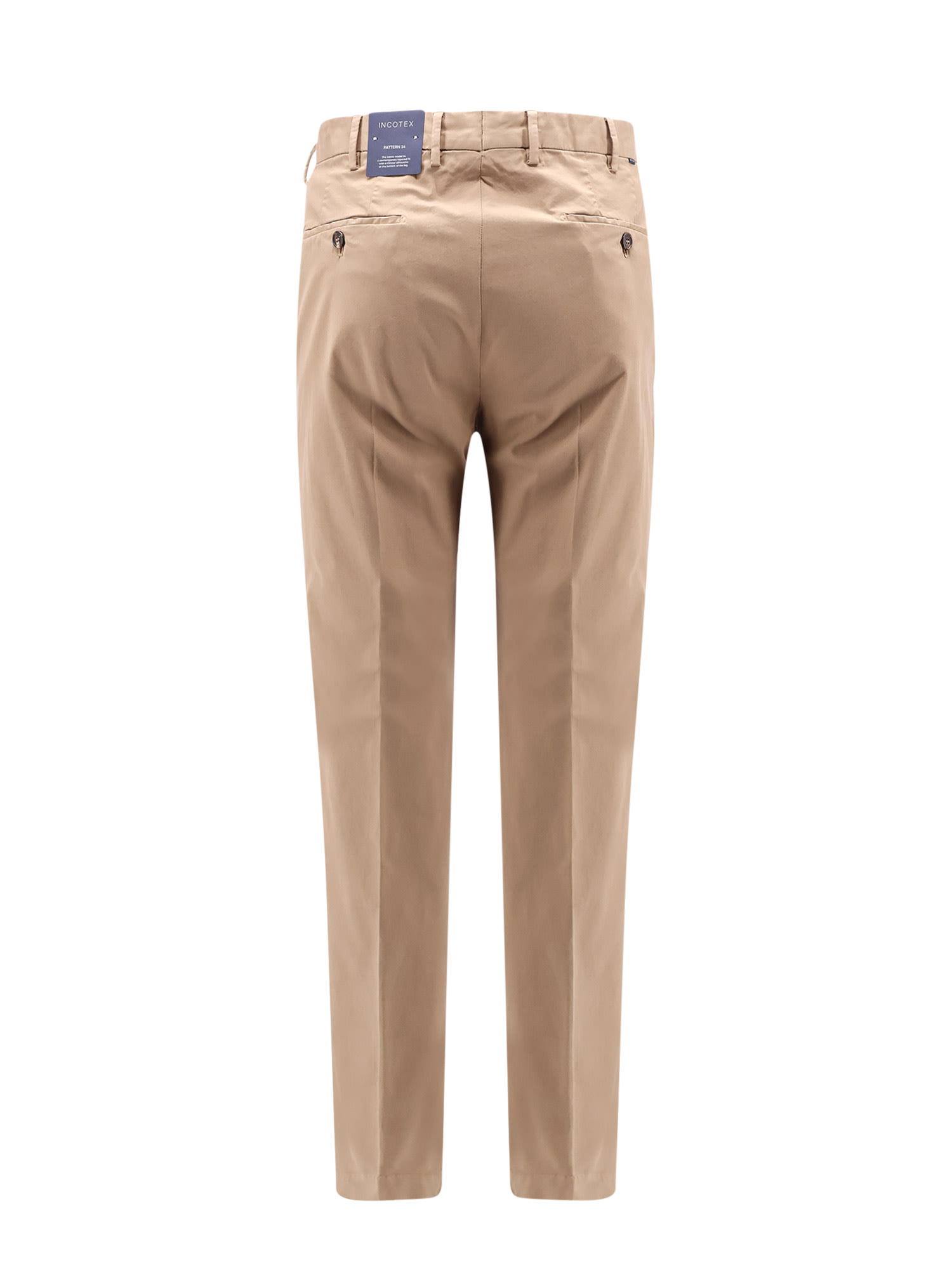 Incotex Pattern 54 Stretch Cotton Trouser With Pinces In Beige