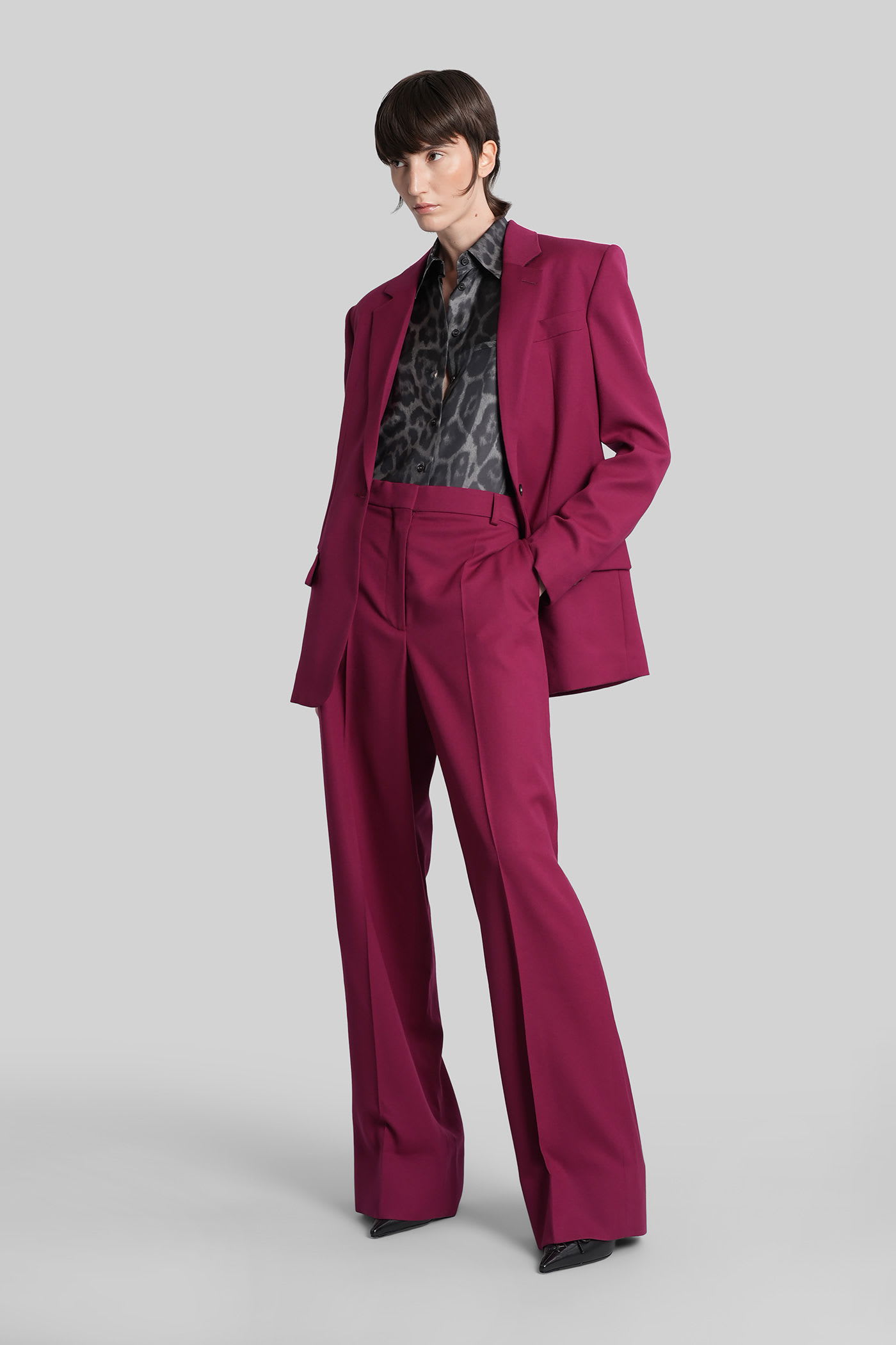 Stella Mccartney Bordeaux Pants With Concealed Closure On The Front In Burgundy