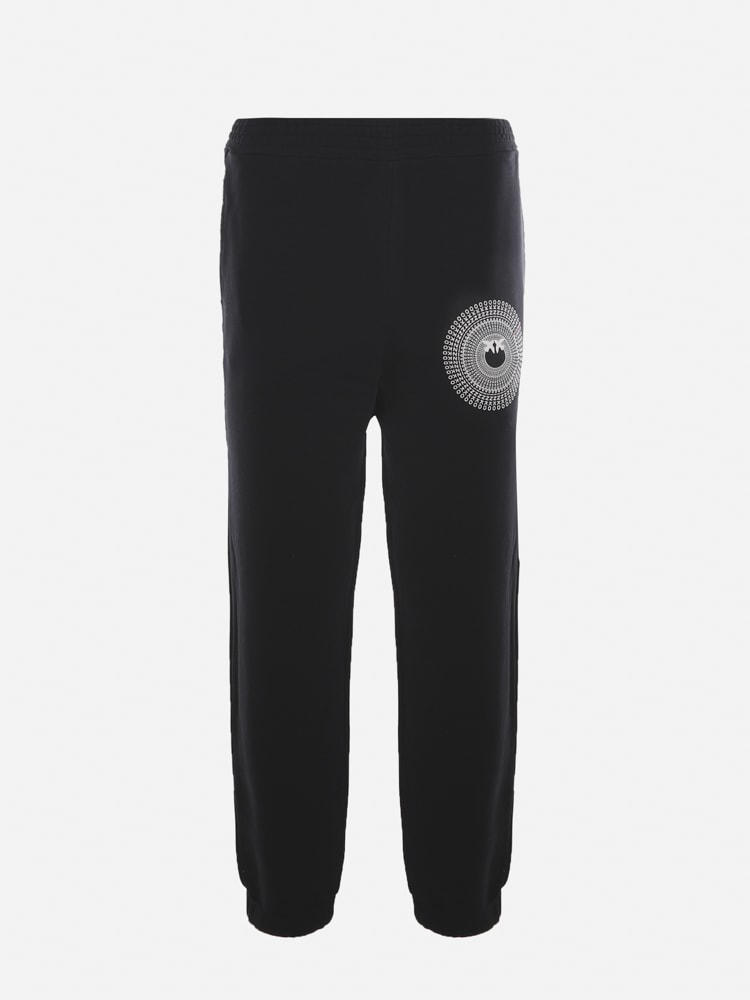 Pinko Cotton Jogging Trousers With Contrasting Radial Logo