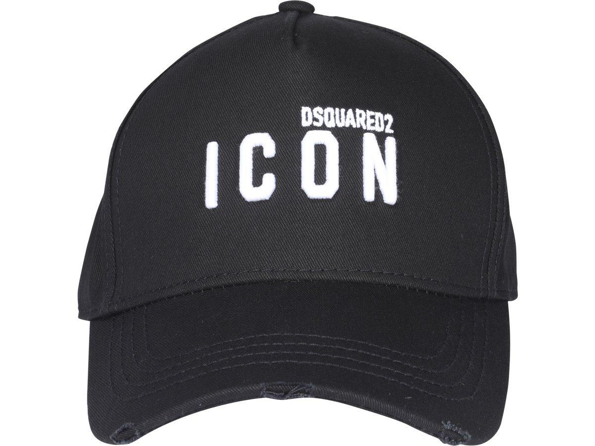 Shop Dsquared2 Icon Embroidered Baseball Cap In Nero