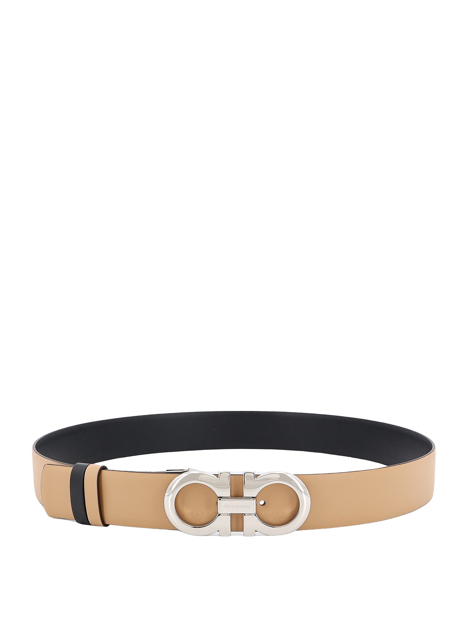 Shop Ferragamo Belt In Beige