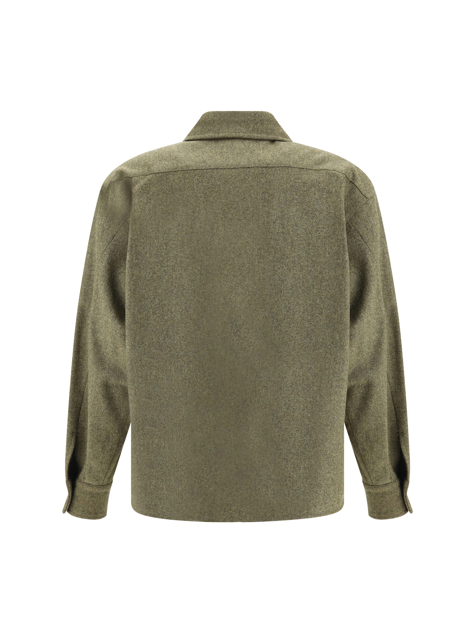 Max Mara Wool Felt Shirt In Green