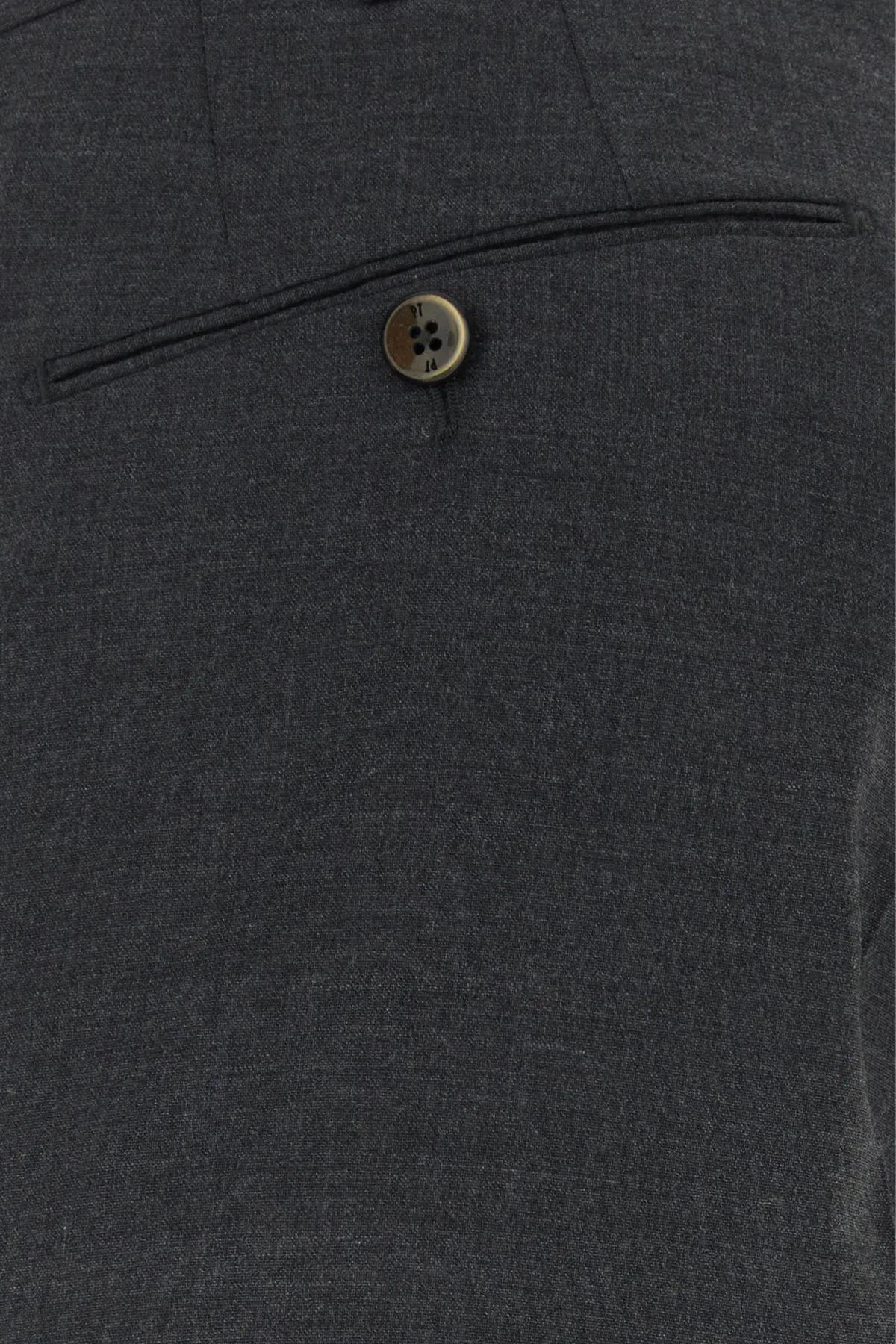 Shop Pt Torino Dark Grey Stretch Cotton Chino Pant In Grigio