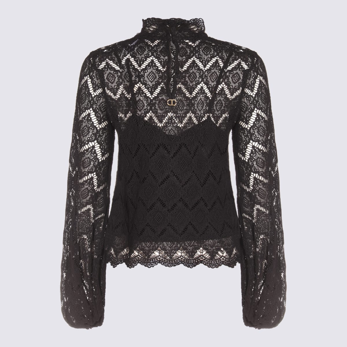 Shop Twinset Black Cotton Top
