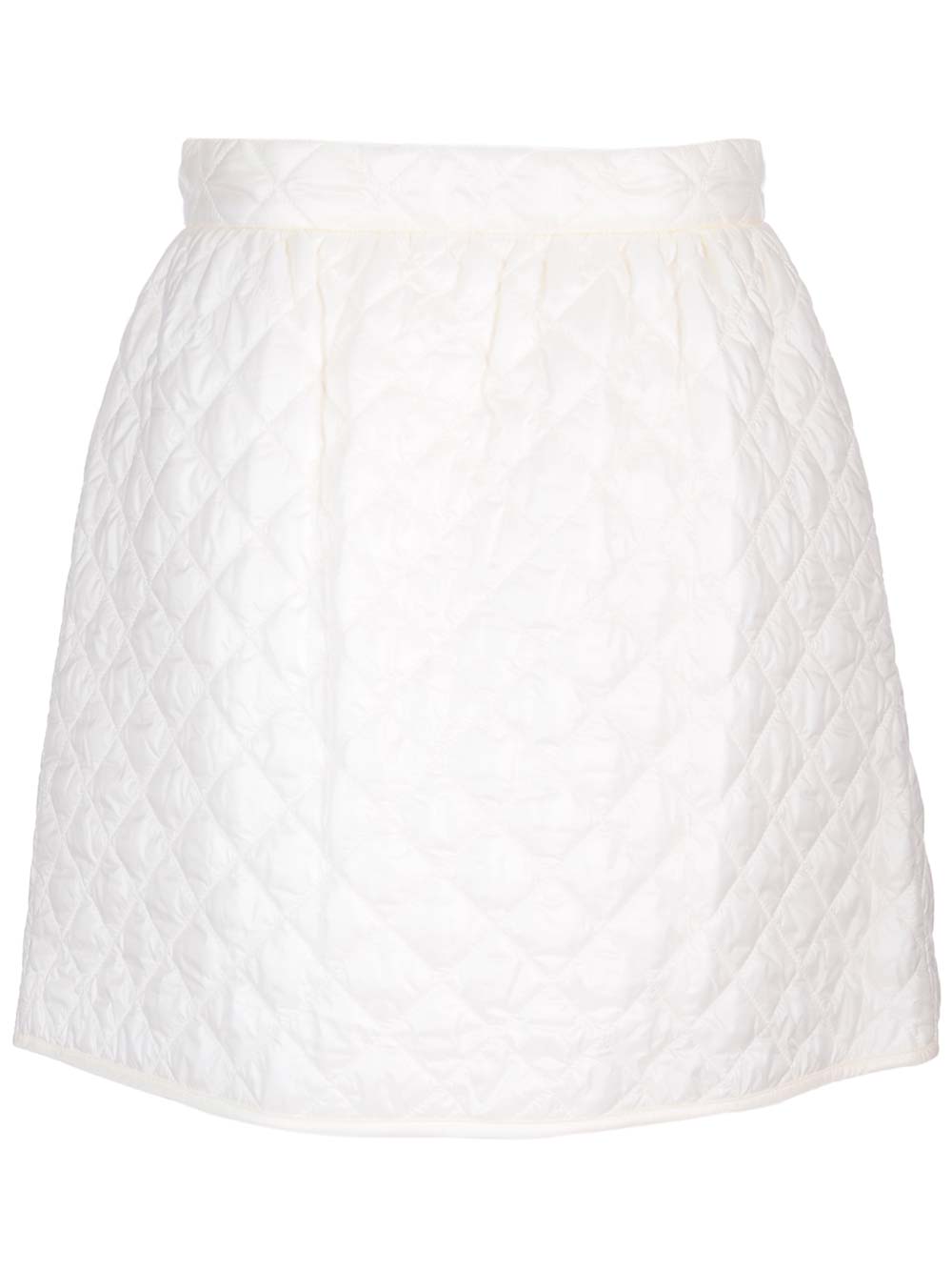 Shop Moncler Quilted Miniskirt In White